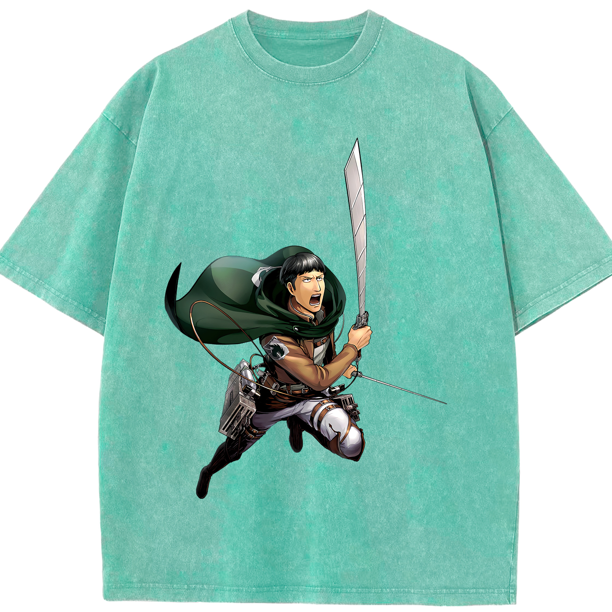 （画像用） 進撃の巨人 Attack on Titan 綿100% ヴィンテージ風 半袖Tシャツ（フロントプリント）